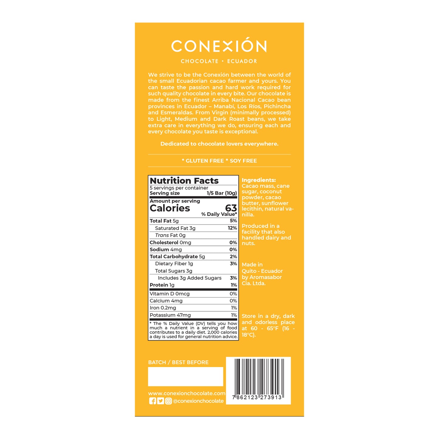 Bullaranga 58% Bar: Coconut Milk Vegan Dark Chocolate