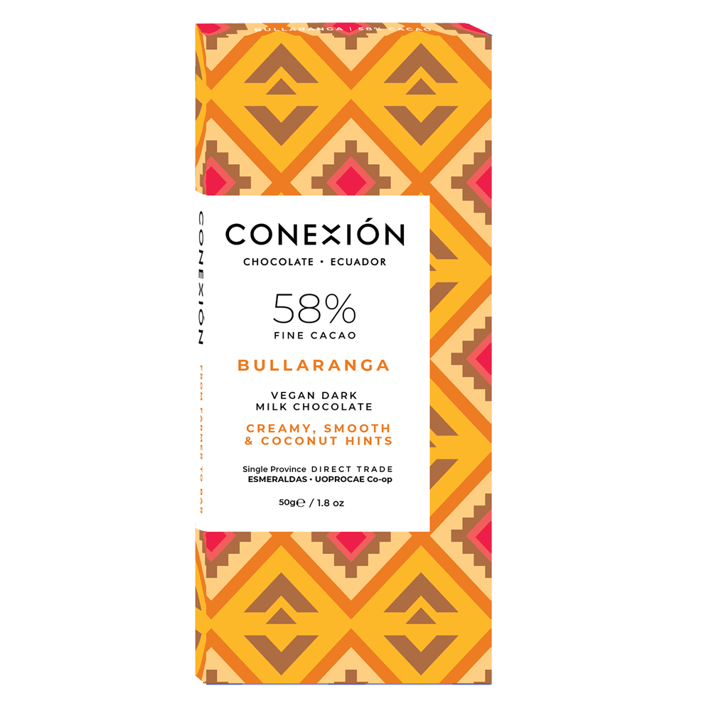CONEXIÓN Bullaranga 58% Vegan Dark Milk Chocolate Cacao Bar | Gluten Free, Vegan
