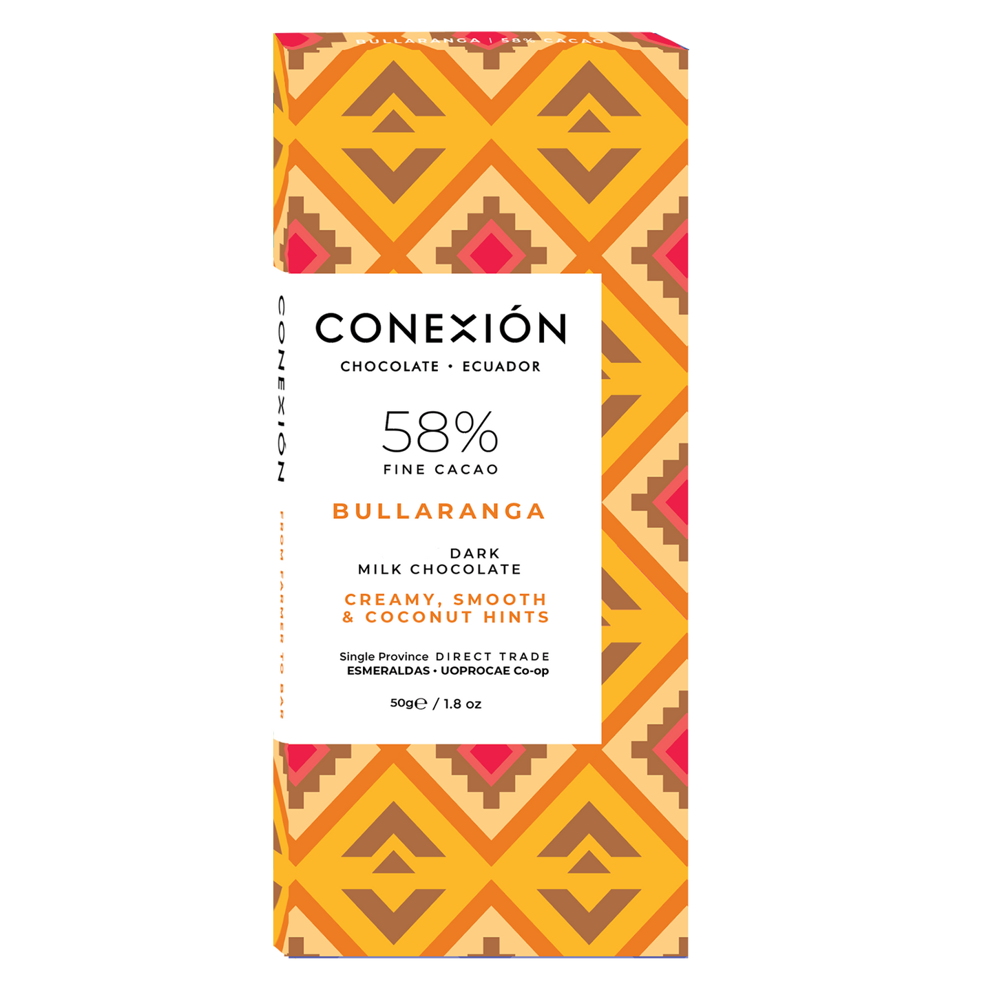 CONEXIÓN Bullaranga 58% Vegan Dark Milk Chocolate Cacao Bar | Gluten Free, Vegan