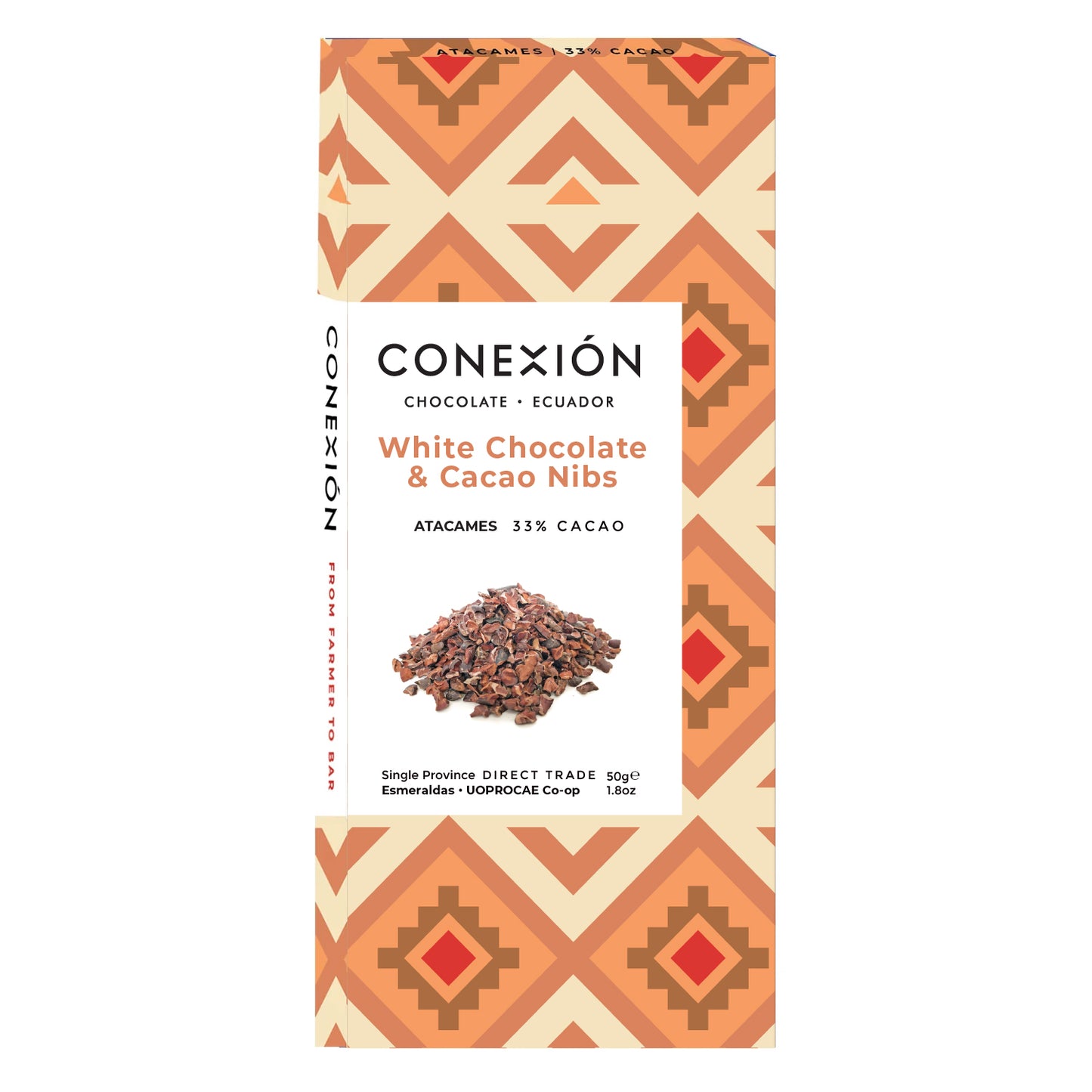 Atacames 33% Bar:  White Chocolate with Cacao Nibs