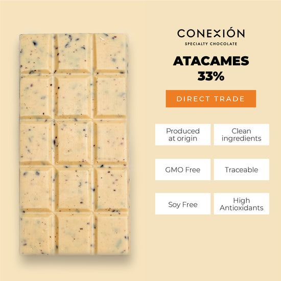 Atacames 33% Bar:  White Chocolate with Cacao Nibs