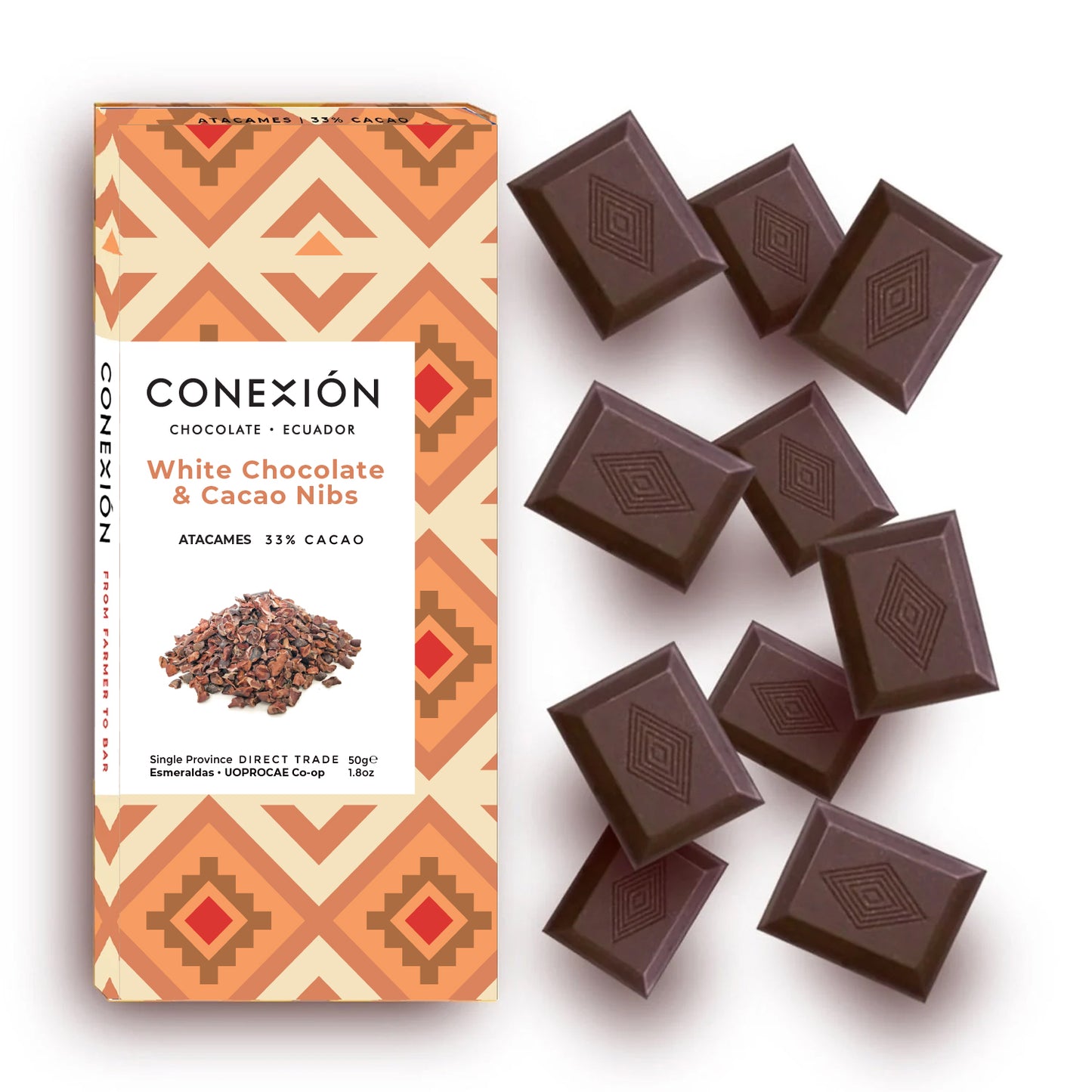 Atacames 33% Bar:  White Chocolate with Cacao Nibs