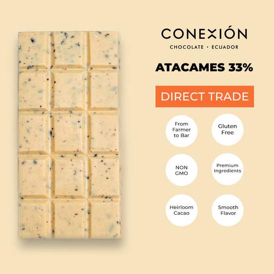 Atacames 33% Bar:  White Chocolate with Cacao Nibs
