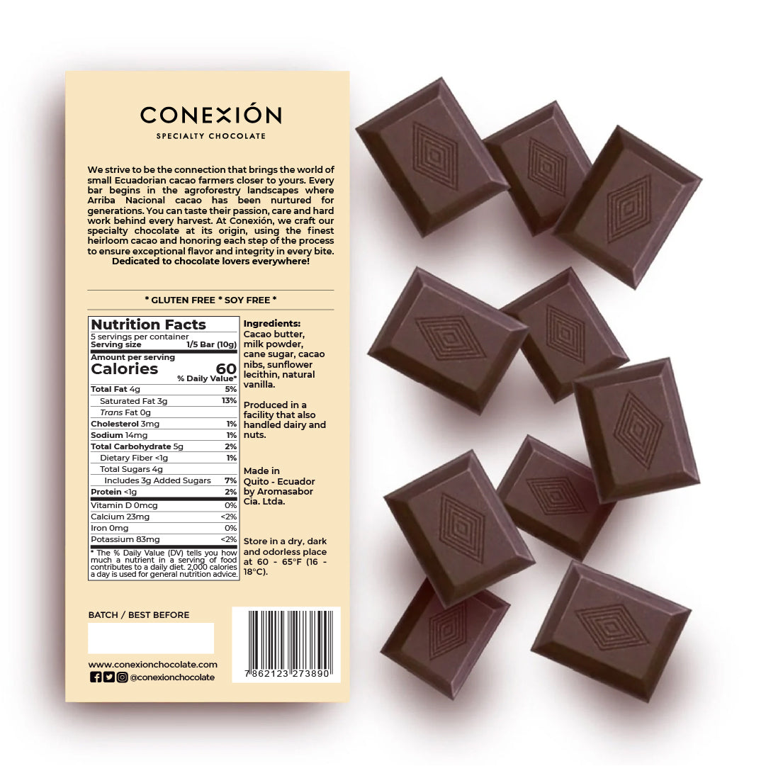 Atacames 33% Bar:  White Chocolate with Cacao Nibs