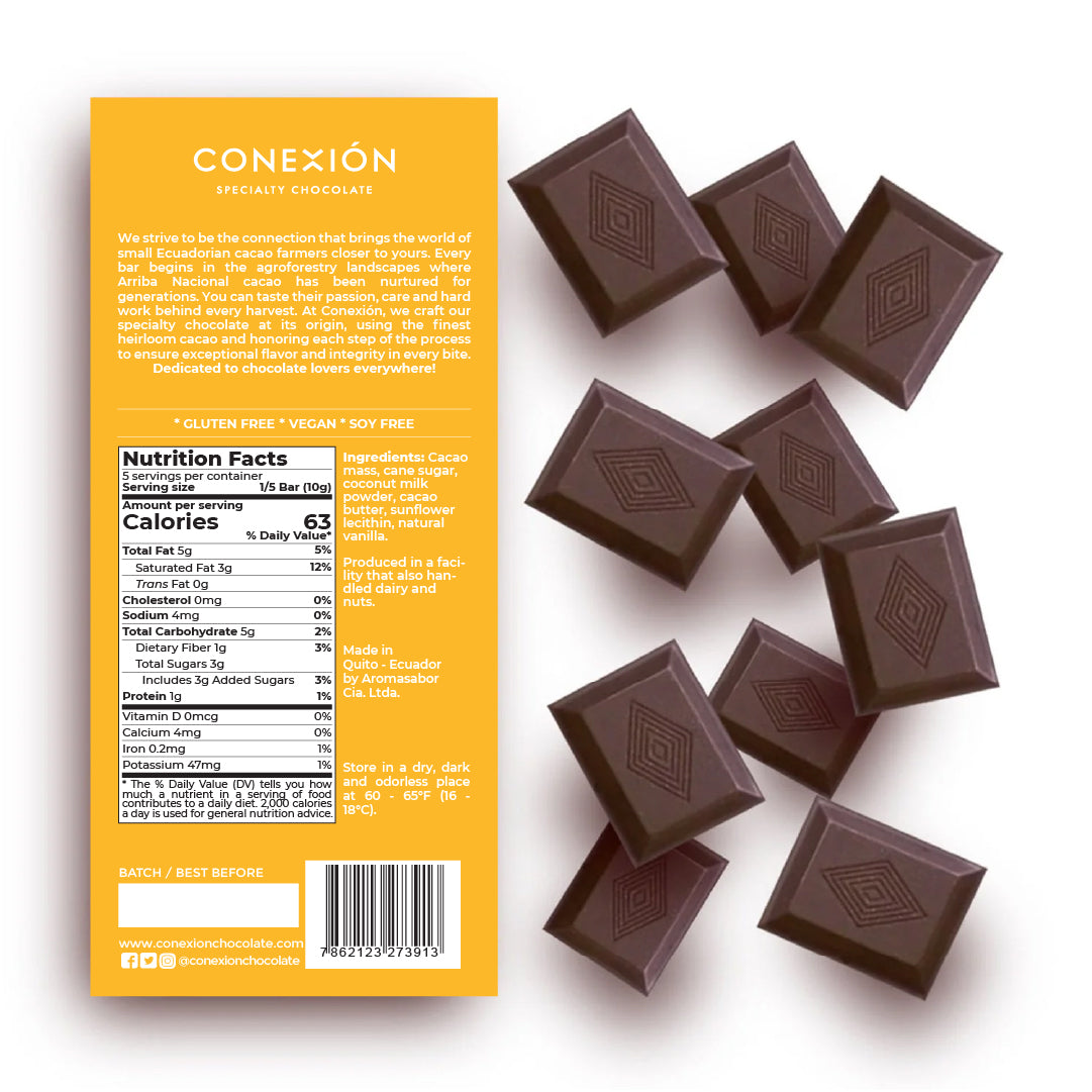 Bullaranga 58% Bar: Coconut Milk Vegan Dark Chocolate