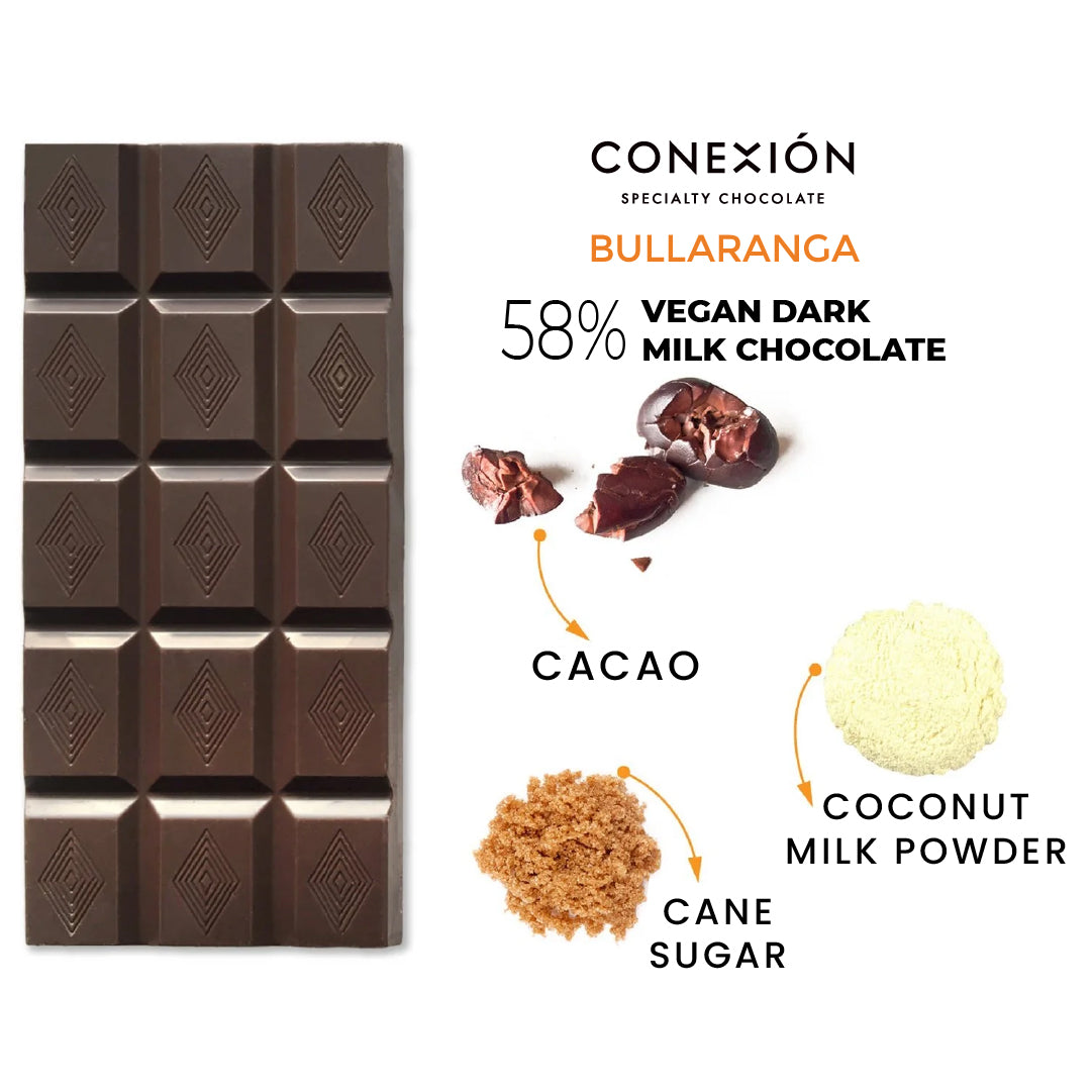 Bullaranga 58% Bar: Coconut Milk Vegan Dark Chocolate