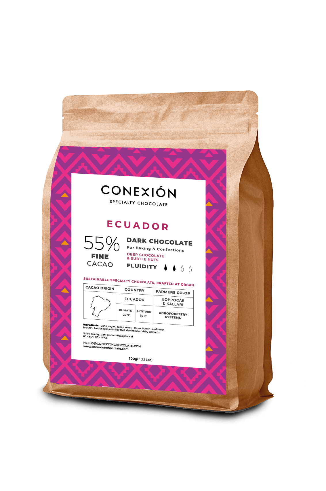 Ecuador 55%: Dark Chocolate Couverture