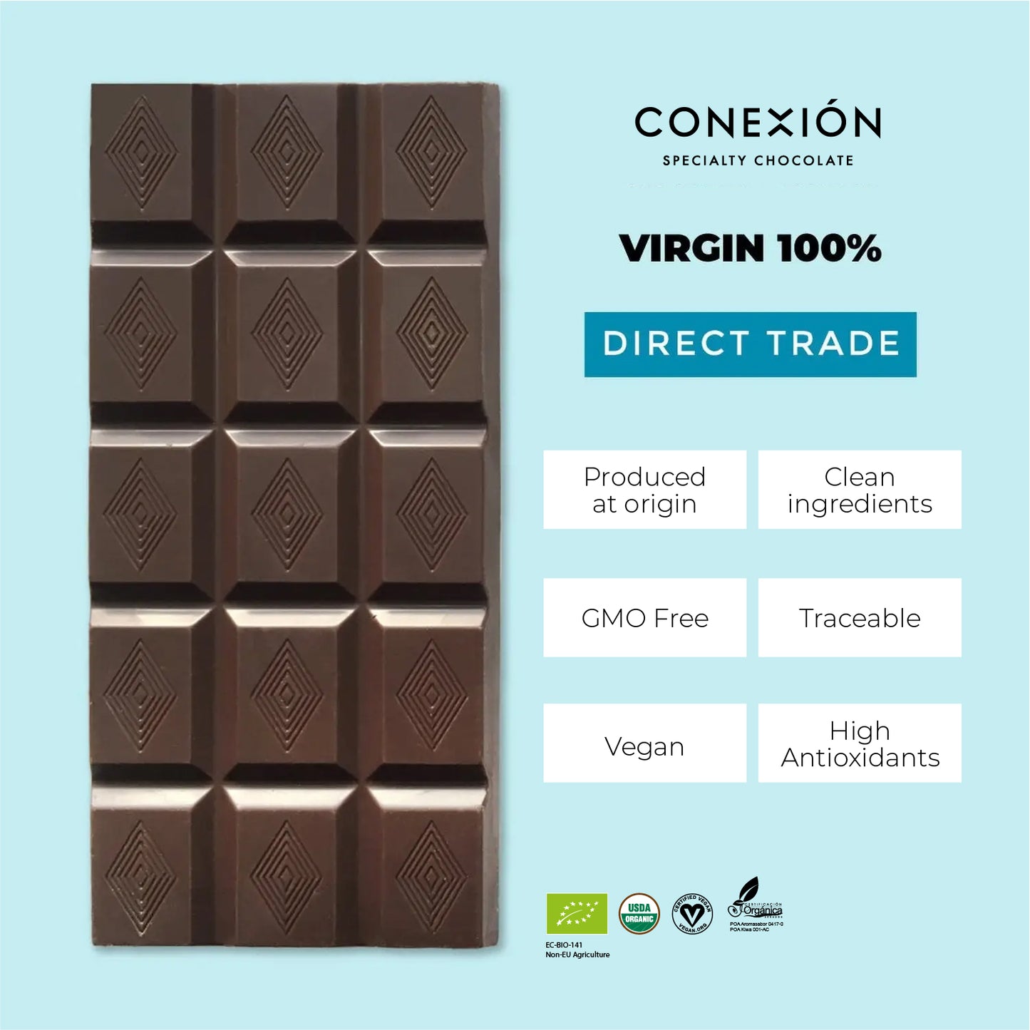 *Heirloom Raw 100% Bar: Dark Chocolate