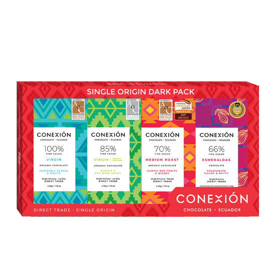 Conexión Single Origin Dark Pack 4 Pack Variety Flavors | Gift Box, 7.4 OZ