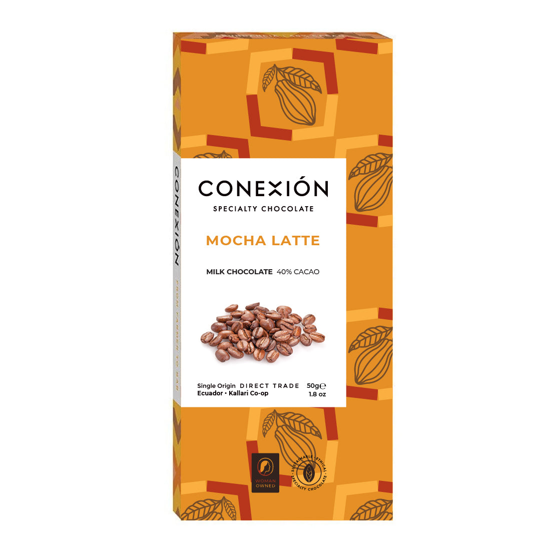 Mocha Latte 40% Bar: Milk Chocolate with Coffee Nibs