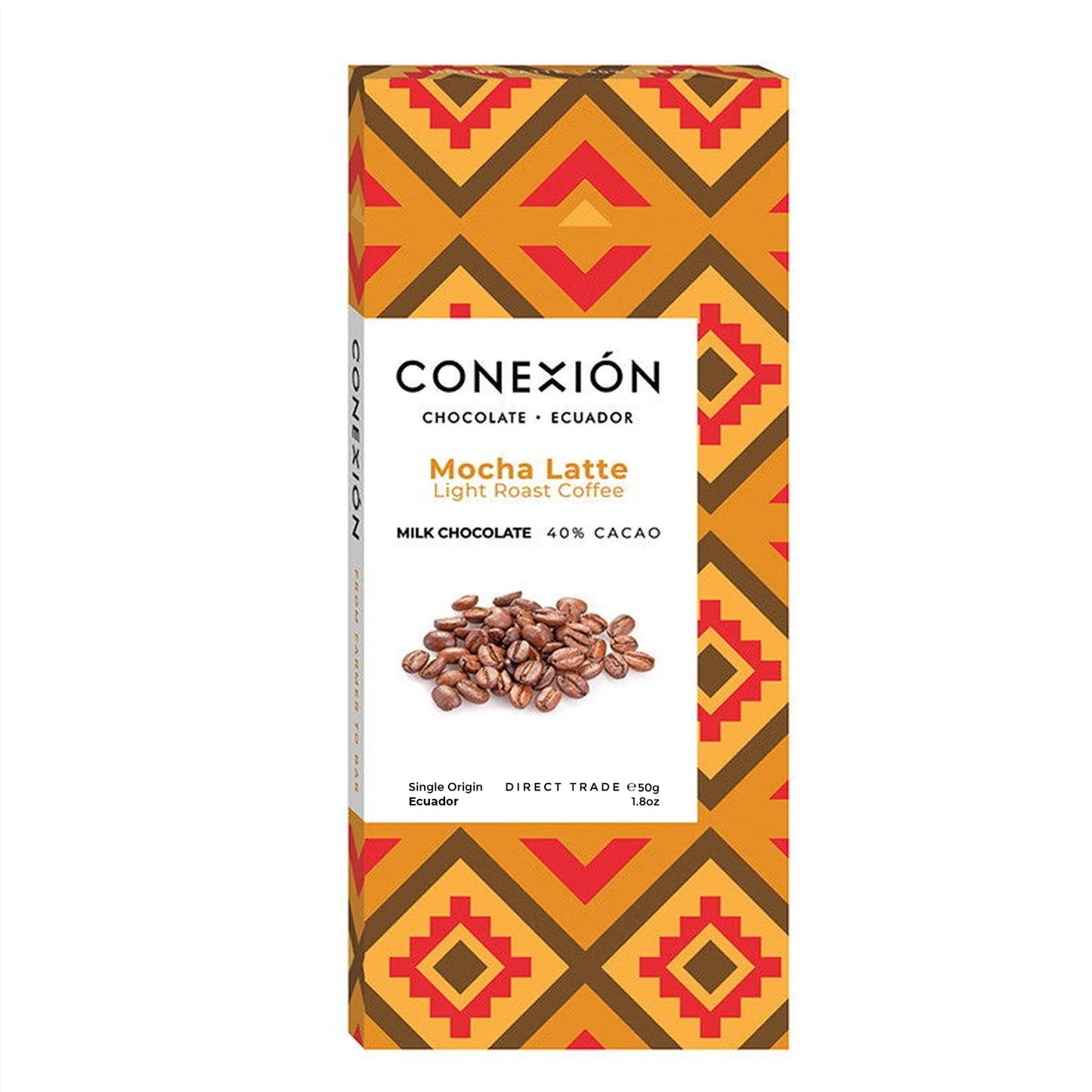 Mocha Latte 40% Bar: Milk Chocolate with Coffee Nibs