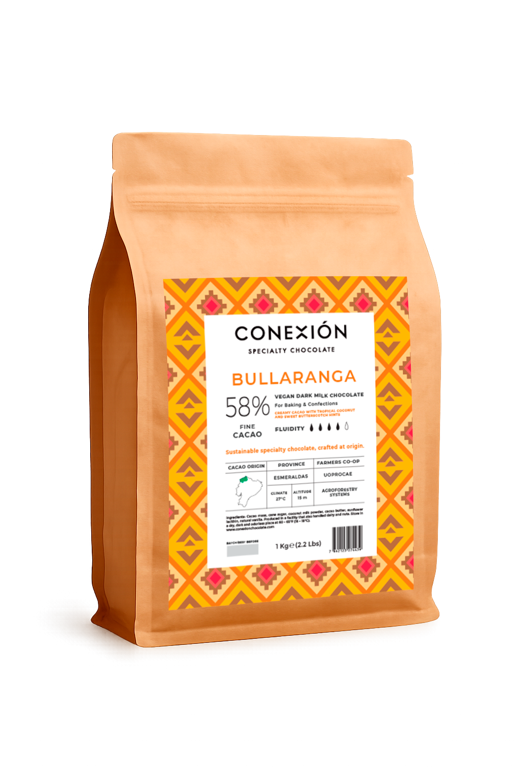 Bullaranga 58%: Coconut Milk Vegan Dark Chocolate Couverture