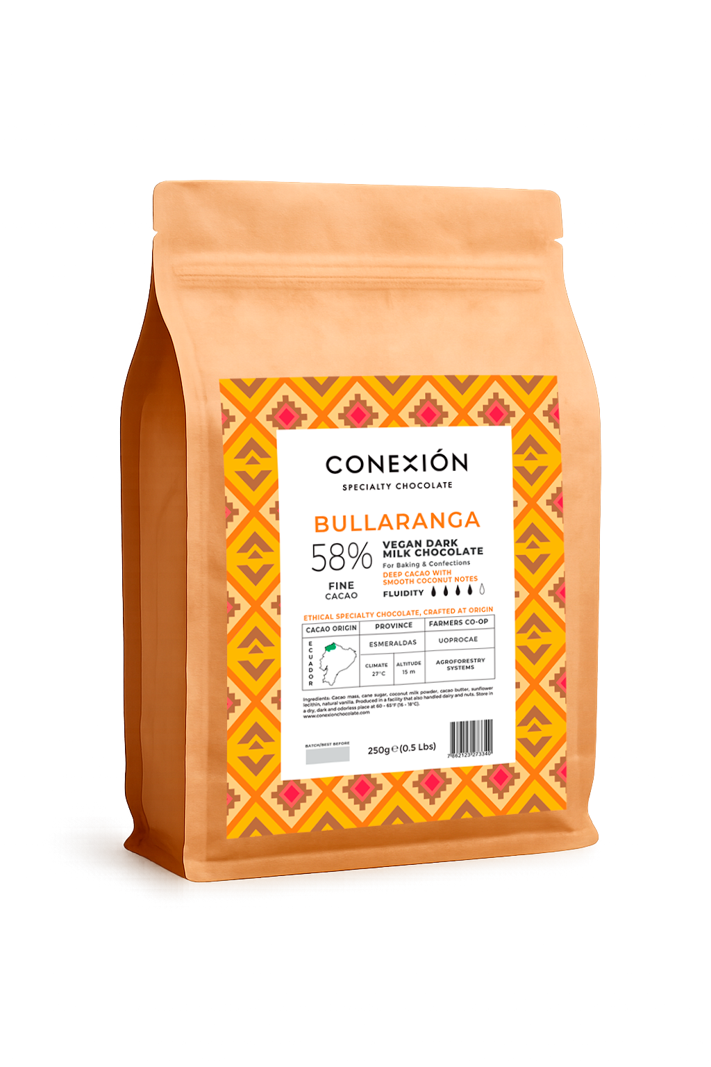 Bullaranga 58%: Coconut Milk Vegan Dark Chocolate Couverture