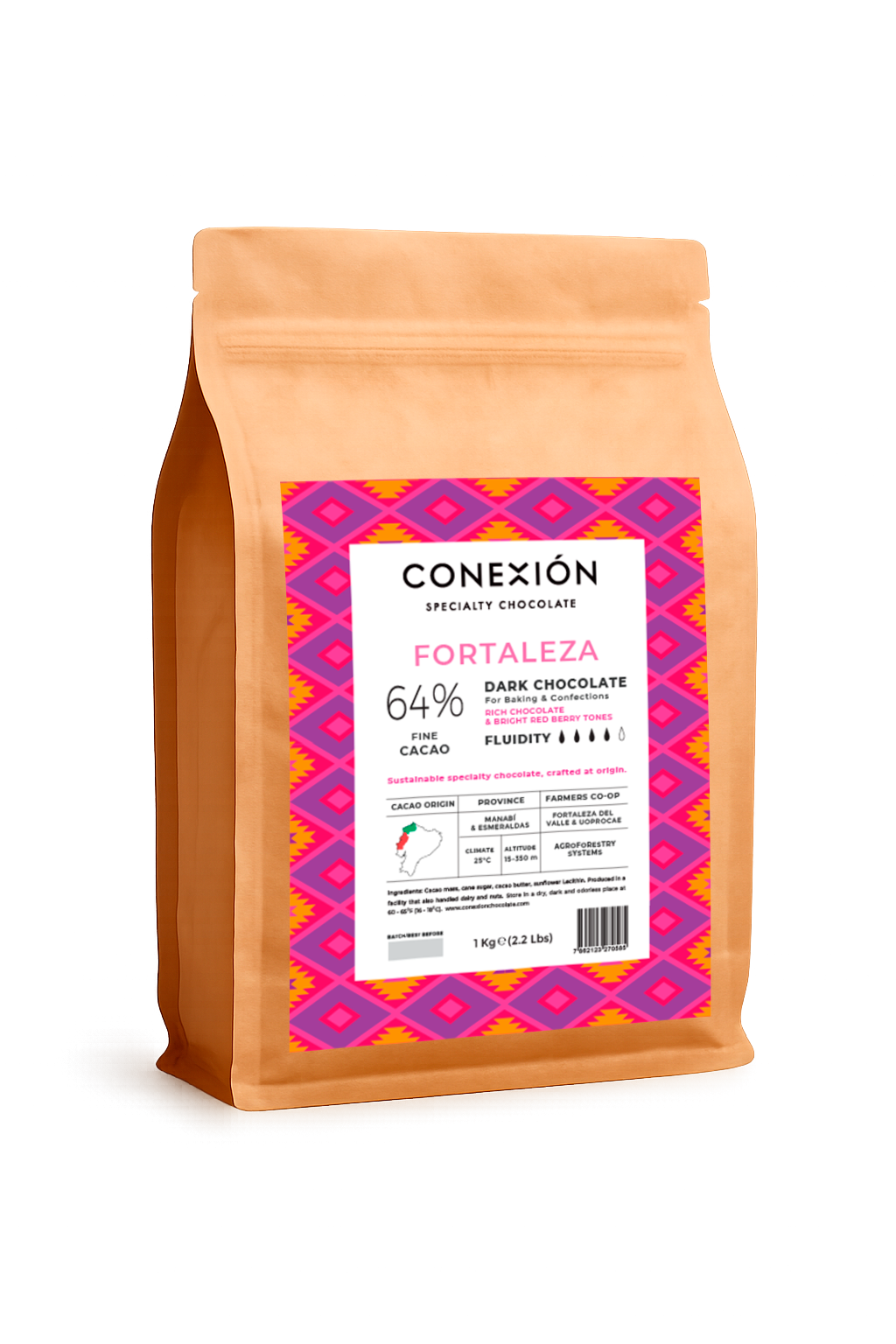 Fortaleza 64%: Dark Chocolate Couverture
