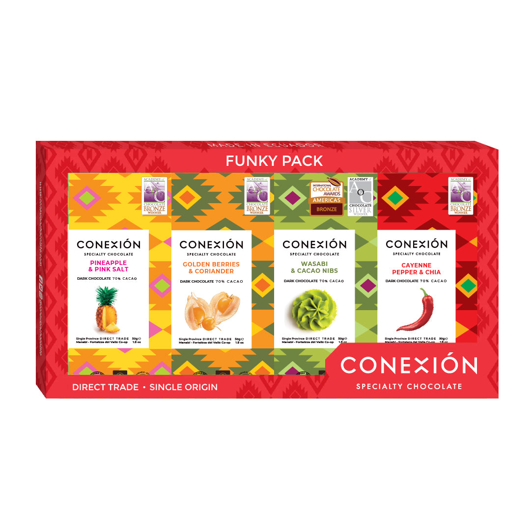 Conexión Funky Pack 4 Pack Variety Flavors | Gift Box, 7.4 OZ