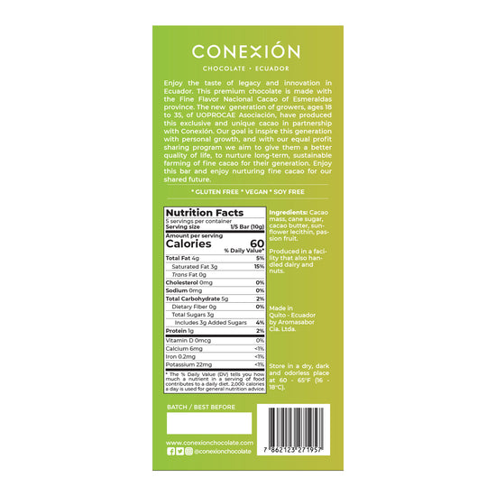 Passion Fruit 64% Bar: Dark Chocolate