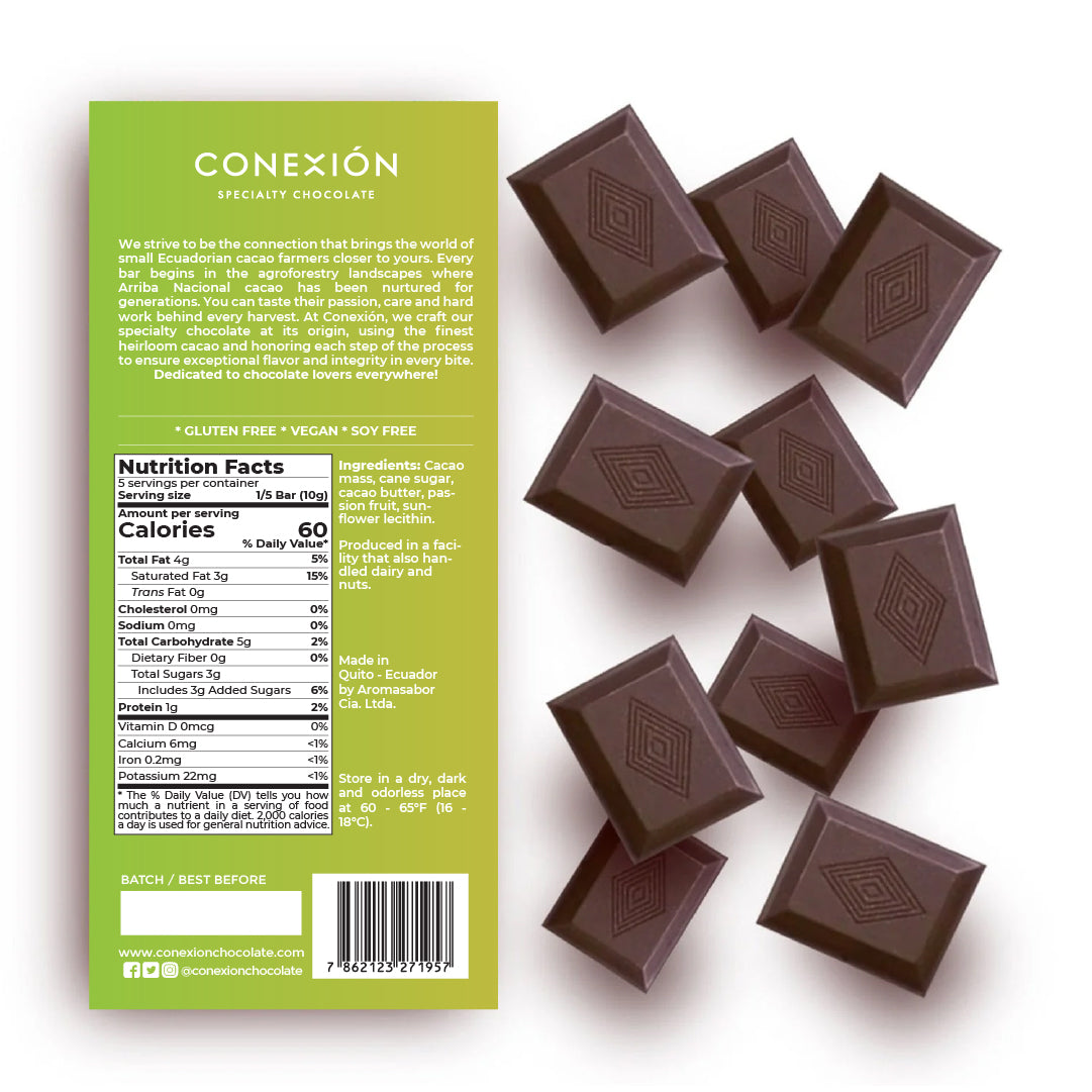 Passion Fruit 66% Bar: Dark Chocolate