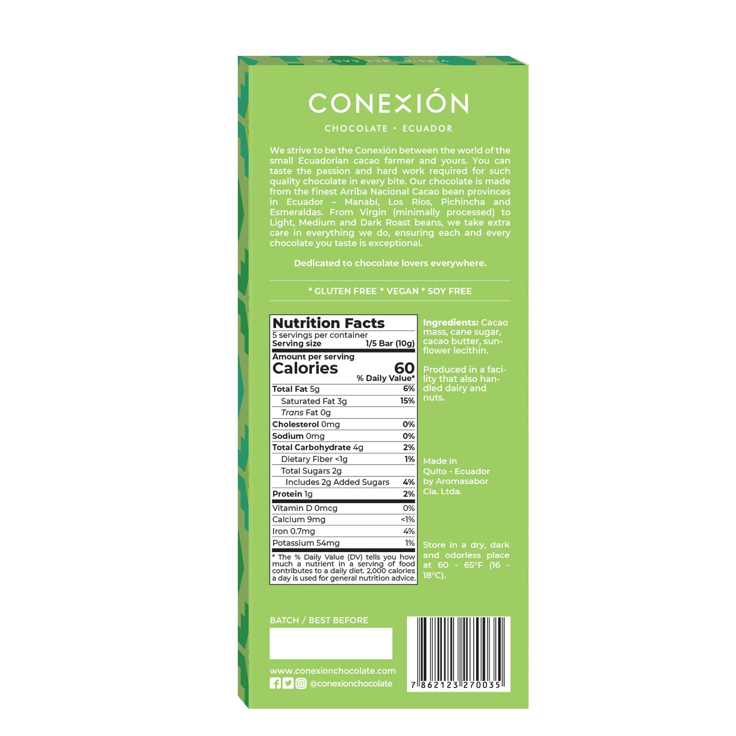 Vinces 85% *Heirloom Raw Bar: Dark Chocolate