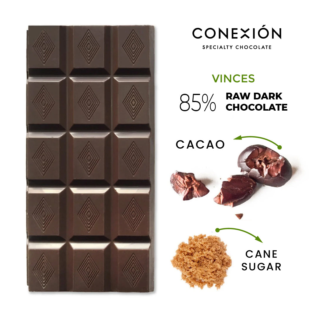 Vinces 85% *Heirloom Raw Bar: Dark Chocolate
