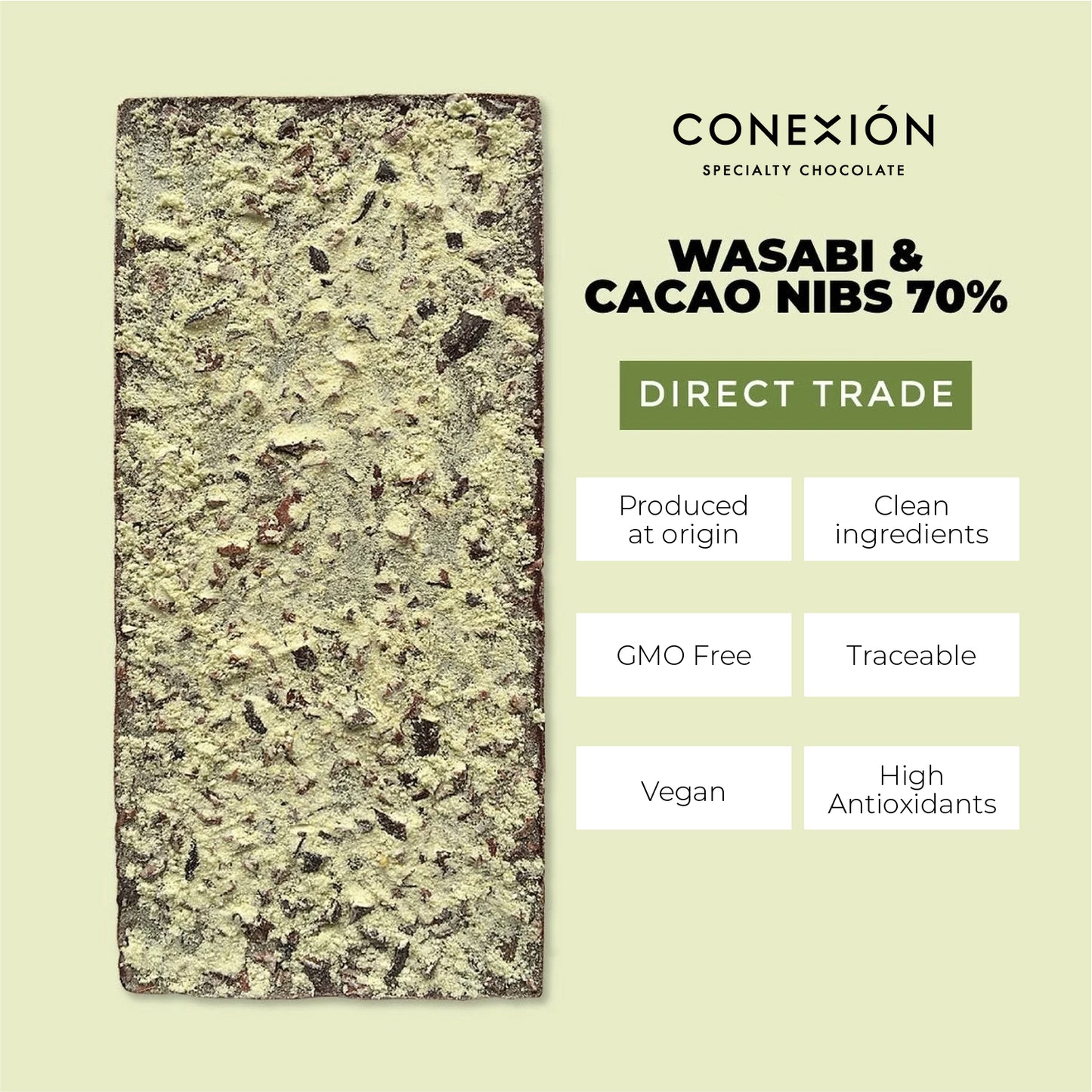 Wasabi & Cacao Nibs 70%  *Limited Edition