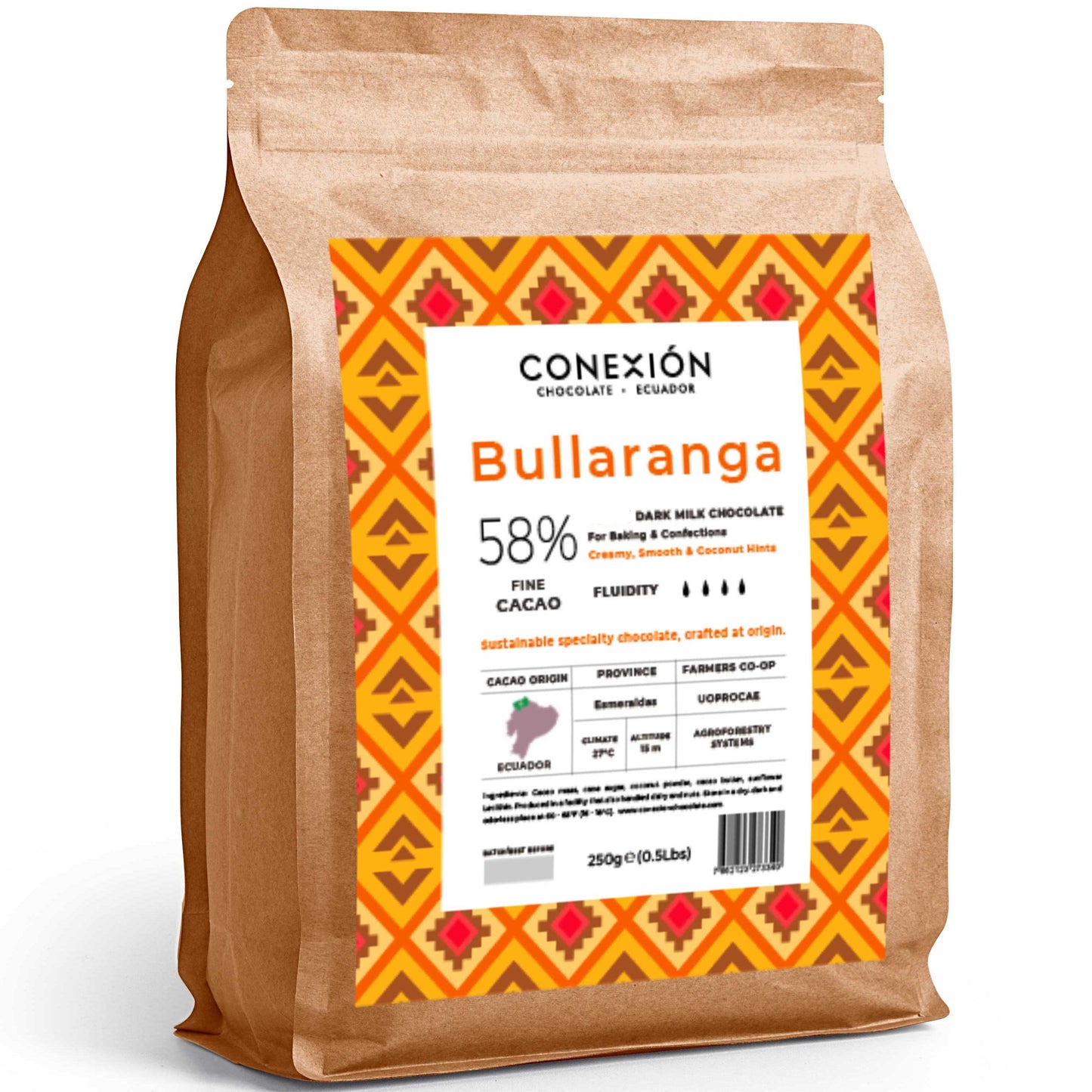 Bullaranga 58%: Coconut Milk Vegan Dark Chocolate Couverture