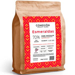 CONEXIÓN Esmeraldas 70% Couverture Chocolate Discs | Bulk Coating Bag | Vegan