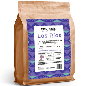 CONEXIÓN Los Rios 70% Virgin Couverture Chocolate Discs | Bulk Coating Bag | Vegan