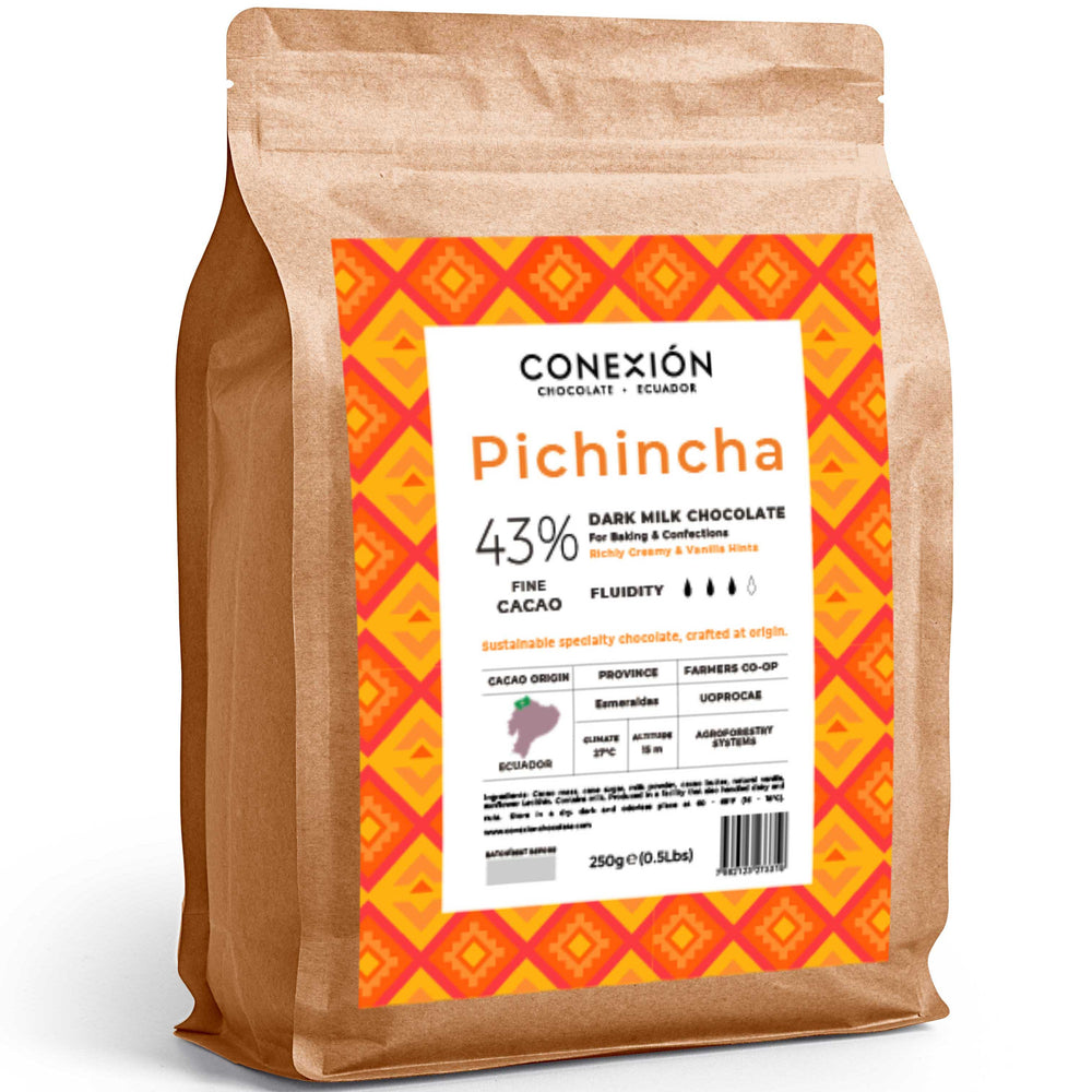 CONEXIÓN Pichincha 43% Dark Milk Couverture Chocolate Discs | Molding Baking Bulk Coating Bag