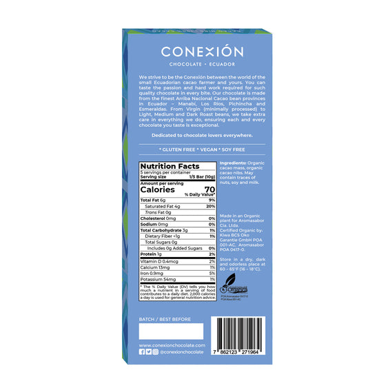 Virgin with Cacao Nibs 100% conexion-chocolates