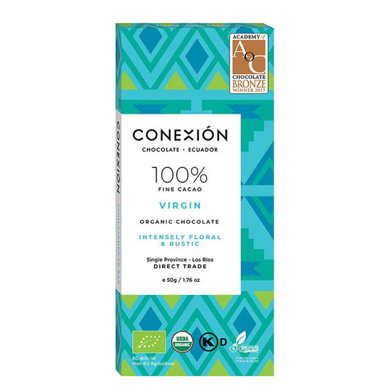 Conexión Virgin Pure 100% Dark Chocolate Cacao Bar | Keto Friendly, Kosher, Organic conexion-chocolates