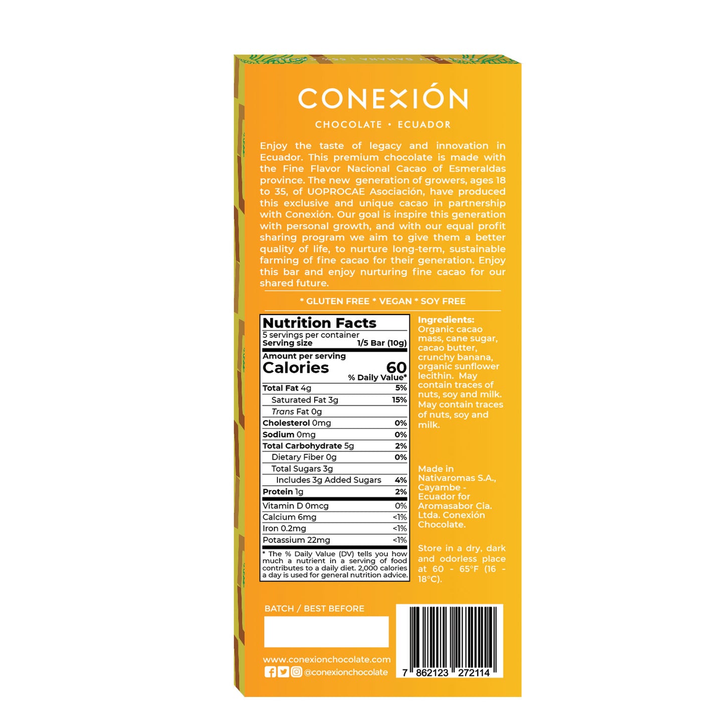 Crunchy Banana 66% conexion-chocolates