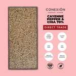 Conexión Cayenne Pepper & Chia 70% Dark Chocolate Cacao Bar | Gluten Free, Kosher, Vegan conexion-chocolates