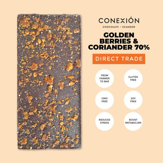 Golden Berries & Coriander 70% conexion-chocolates