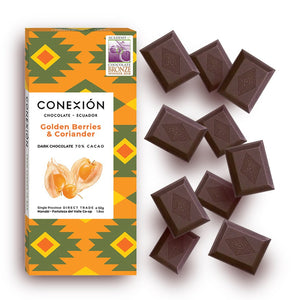 
            
                Load image into Gallery viewer, Golden Berries &amp;amp; Coriander 70% conexion-chocolates
            
        