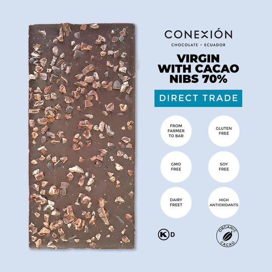 Virgin with Cacao Nibs 70% conexion-chocolates