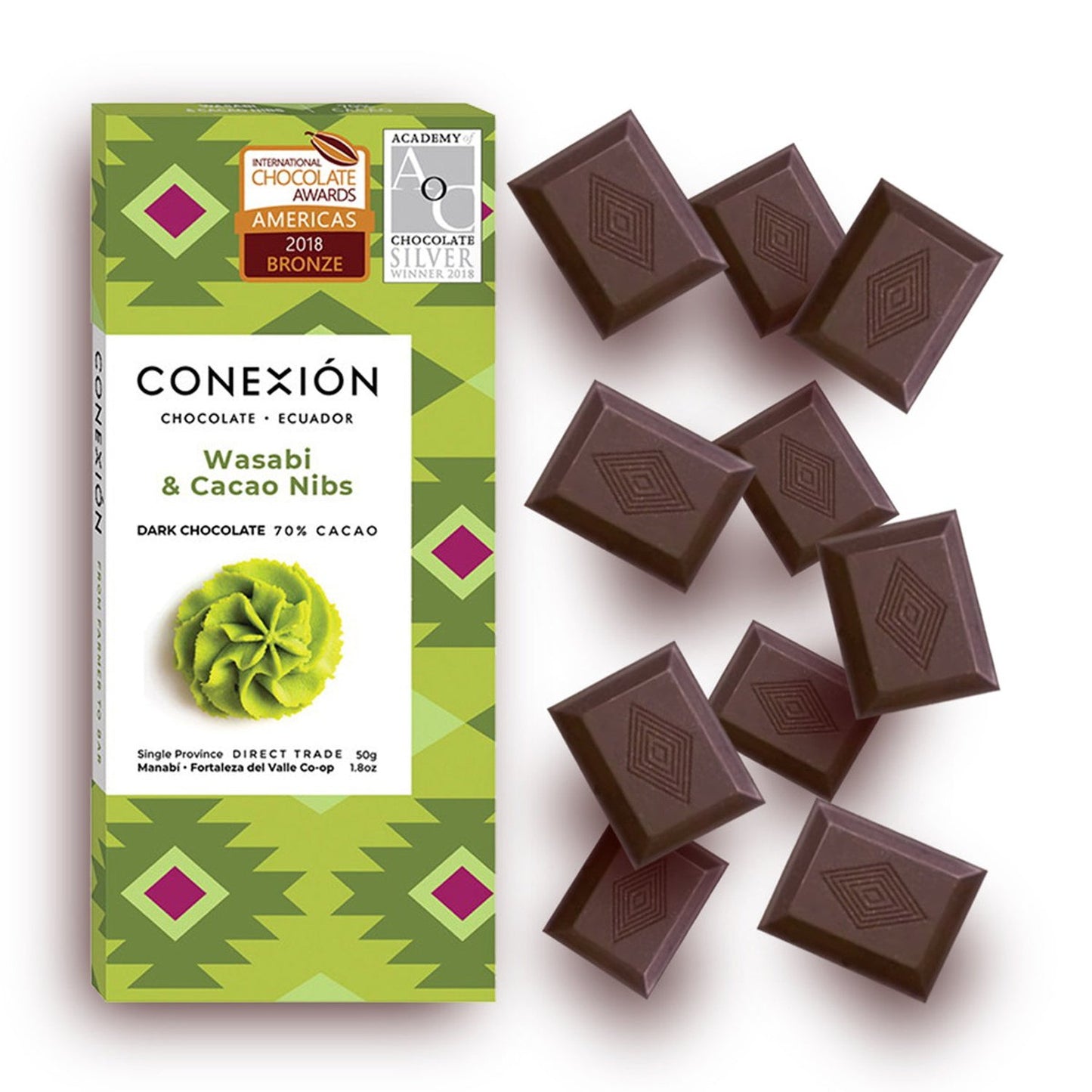 Wasabi & Cacao Nibs 70% Limited Edition conexion-chocolates