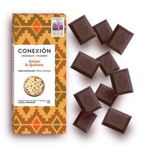 Conexión Anise & Quinoa 85% Dark Chocolate Bar | Gluten Free, Vegan conexion-chocolates
