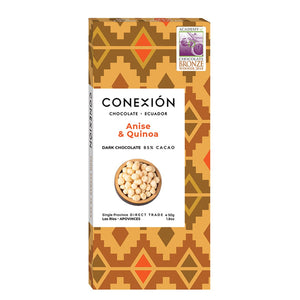 Conexión Anise & Quinoa 85% Dark Chocolate Bar | Gluten Free, Vegan conexion-chocolates