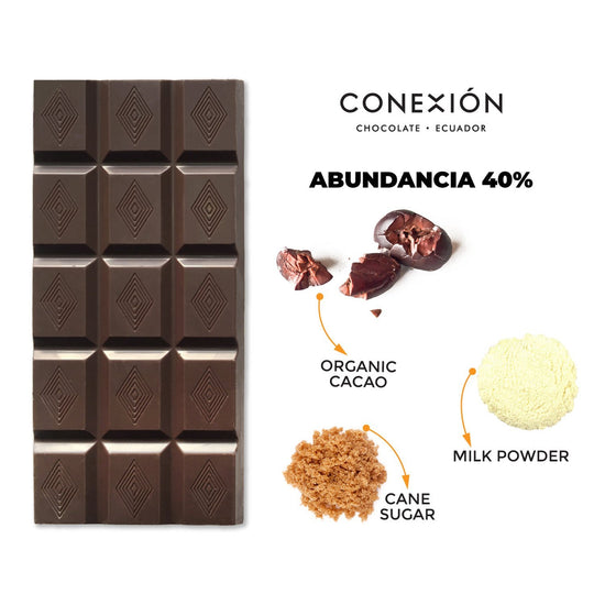 Conexión Milk Chocolate Abundancia 40% Cacao Bar | Gluten Free, Kosher conexion-chocolates