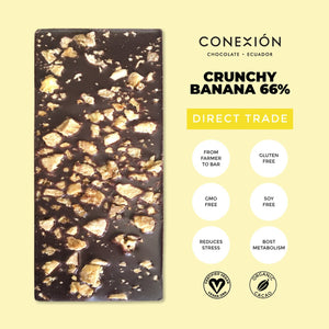 
            
                Load image into Gallery viewer, Crunchy Banana 66% conexion-chocolates
            
        